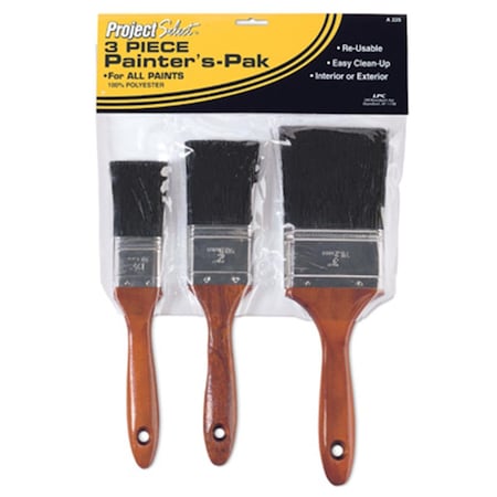 Linzer A225 Polyester Bristle Varnish Paint Brush Set, 3 Piece LI573856